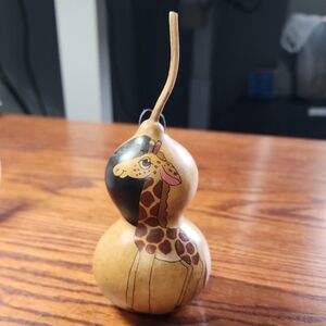 Handcrafted Giraffe Gourd Ornament